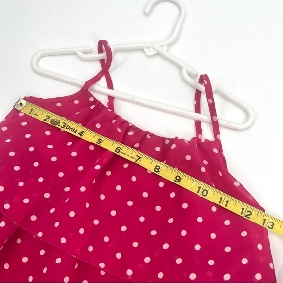 THE CHILDREN'S PLACE Girl's Pink & White Polka Dot Tiered Tank Top Size M - Picture 8 of 8